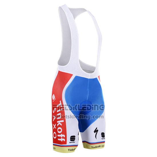2015 Fietskleding Tinkoff Saxo Bank Kampioen Slowakije Korte Mouwen en Koersbroek